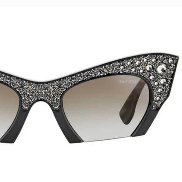GUC Miu Miu Rasoir Crystal Embelished Sunglasses - Picture 8 of 9